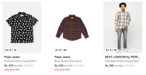 Image of Pepe Jeans Casual Shirt Minimum 70% Discount