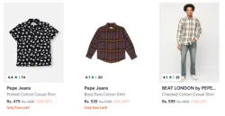  Pepe Jeans Casual Shirt Minimum 70% Discount