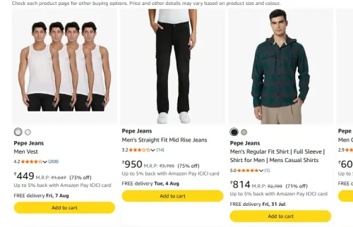 Image of Pepe Jeans Clothing Upto 80% OFF