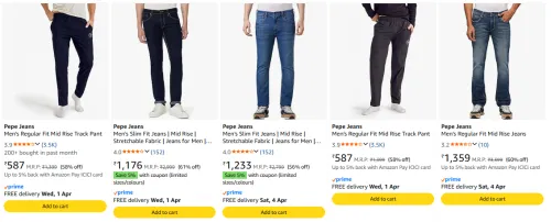 Image of Pepe jeans for mens upto 56% discount 