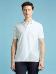 Pepe Jeans Men Colorblock Polo Neck Pure Cotton White T-Shirt
