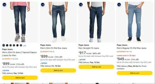 Image of Pepe Jeans Men's Jeans upto 80% Discount
