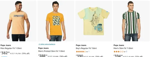 Image of Pepe Jeans Men's Regular Fit T-shirt  Starting at ₹382 @ #Amazon 