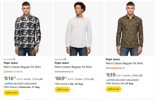 Image of Pepe Jeans Men Shirt Minimum 70% Discount