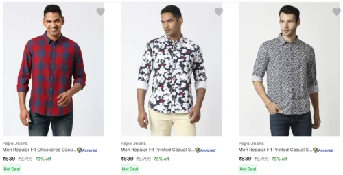 Image of pepe Jeans Men Shirt Minimum 70% Discount