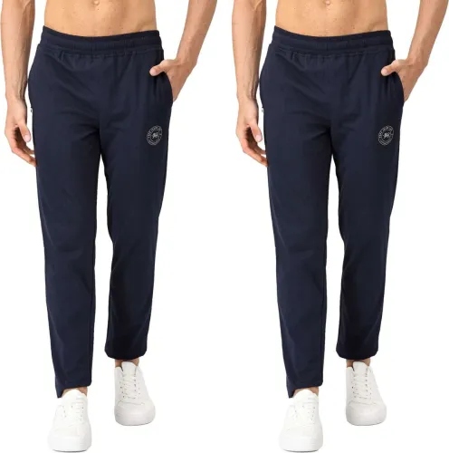 Image of Pepe Jeans Pack of 2 Men Solid Blue Track Pants