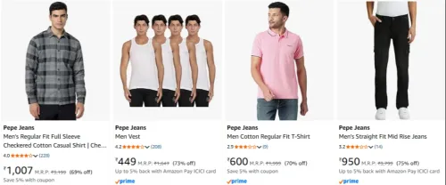 Image of Pepe Jeans Men's Clothing up to 75% Discount