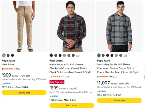 Image of Pepe Jeans Men's Clothing Upto 75% Discount