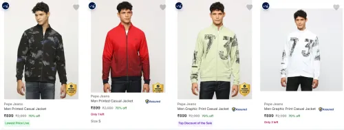 Image of Pepe Jeans Men's Jackets at minimum 70% Discount