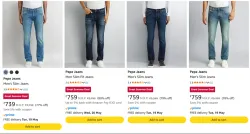 Pepe Jeans Mens Jeans at minimum 70% Discount