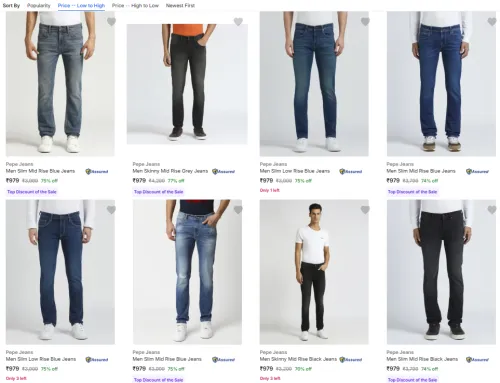 Image of Pepe Jeans Mens Jeans Minimum 75% Discount.