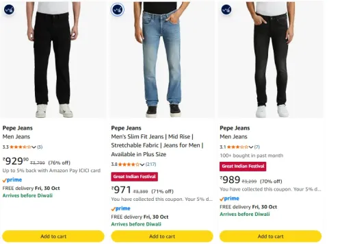 Image of Pepe Jeans Men's Jeans | Straight Fit | Mid Rise