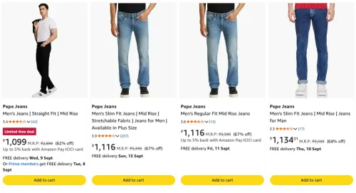 Image of Pepe jeans Men's Jeans upto 68% discount 