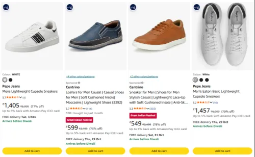 Image of PEPE JEANS Mens Lightweight Cupsole Sneakers at minimum 70% Discount