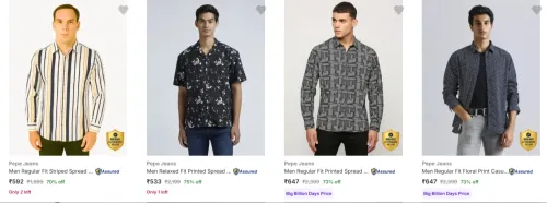 Image of Pepe Jeans Men's Shirts at minimum 70% Discount