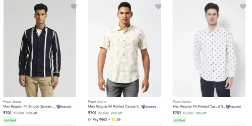 Image of Pepe Jeans Men's Casual Shirts at minimum 70% Discount