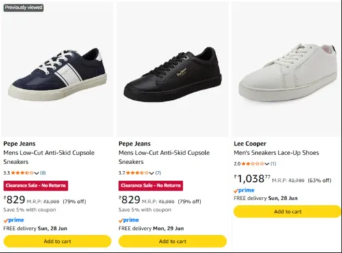 Image of PEPE jeans men's shoes upto 60% discount 
