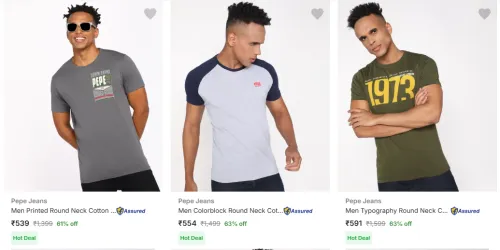 Image of Pepe Jeans Men's T-shirts at minimum 60% Discount