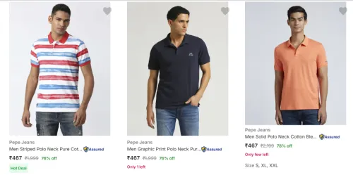 Image of Pepe Jeans Men's T-Shirts upto 78% Discount