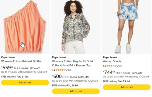 Image of Pepe Jeans Women Clothes Minimum 70% Discount