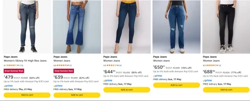 Image of Pepe Jeans Women's Jeans at minimum 70% Discount