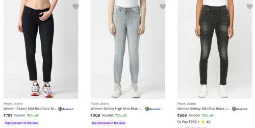 Image of Pepe Jeans Women's Jeans upto 76% Discount