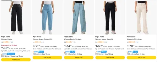 Image of Pepe Jeans Women's Pants at minimum 75% Discount