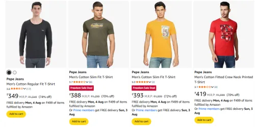 Image of Pepe Men Fashion T-shirt Minimum 70% Discount