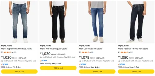 Image of Pepe Men's Jeans at minimum 70% Discount