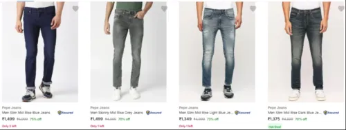 Image of Pepe Men's Jeans at Minimum 70% Discount