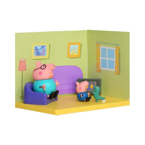 Image of PEPPA PIG Living Room Themed Preschool Toy with Daddy