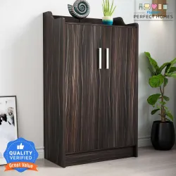 Flipkart Perfect Homes Wellington Engineered Wood Shoe Rack (MELAMINE REAL EBONY, 6 Shelves, Knock Down)