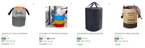 Image of Perfectkrafts Laundry Baskets upto 89% Discount