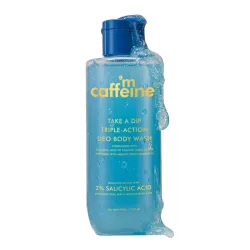 mCaffeine 2% Salicylic acid , 3-in-1 Perfume Body Wash - Odour Control, & Long Lasting Aqua Fresh Fragrance | Exfoliates