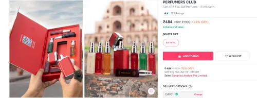 Image of PERFUMERS CLUB Set of 7 Eau De Parfums - 8 ml each
