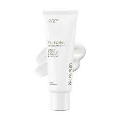Personal Touch Sunscreen SPF 50 PA+++ for Face | Sunstalker Korea 3 in 1 | Lightweight Sunscreen with No White Cast | Non-Greasy, Acne Safe & Oil-Free | With Niacinamide | For Oily & Dry Ski...