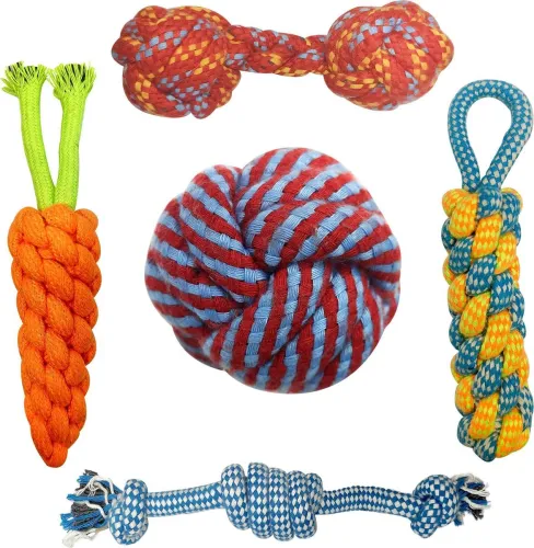 Image of PET WORLD Dog Chew Toys + Puppy Teething Toys + Rope Toys| 