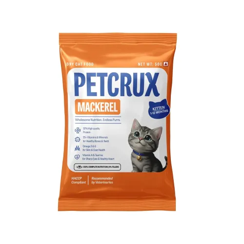 Image of Petcrux Dry Kitten Cat Food Trial Pack 50 g