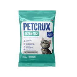 Petcrux Dry Kitten Cat Food, Ocean Fish Flavor, with Omega 3 & 6 and Taurine, Complete & Balanced Nutrition for Growing Kittens, Trial Pack 50 g