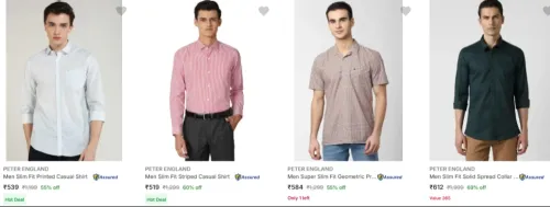 Image of Peter England Casual Men's Shirts at minimum 50% Discount