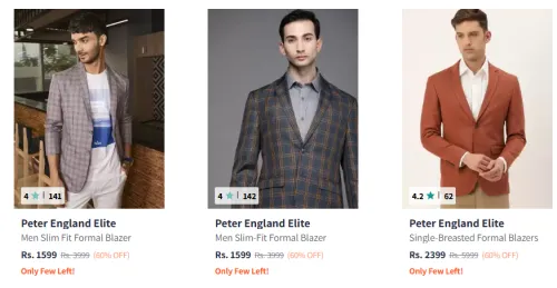 Image of Peter england Men Blazer Flat 60% Discount