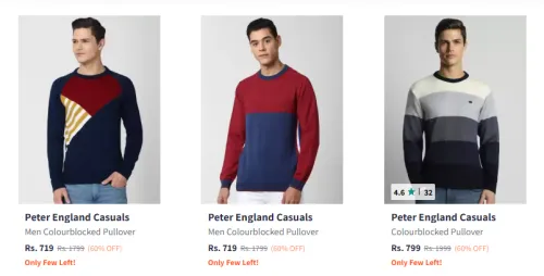Image of Peter england Men Pulover Flat 60% Discount