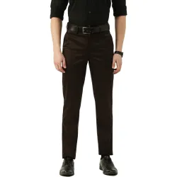 Peter England Mens Mid Rise Slim Pants