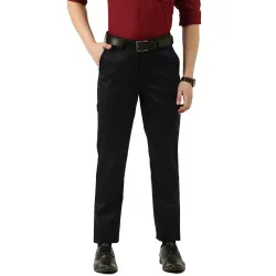 Peter England Mens Slim Fit Mid Rise Pants