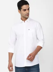 PETER ENGLAND Men Slim Fit Solid Spread Collar Casual Shirt