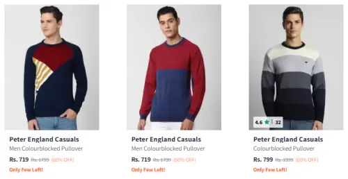Image of PETER ENGLAND Men Sweatshirt Minimum 60% Discount