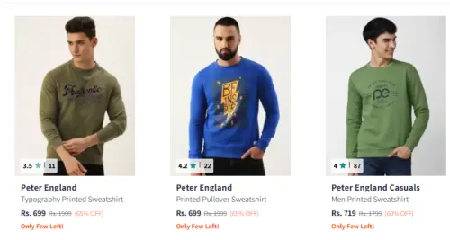 Image of PETER ENGLAND Men Sweatshirt Minimum 60% Discount
