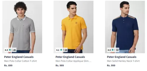 Image of Peter england Men T-shirt Flat 60% Discount
