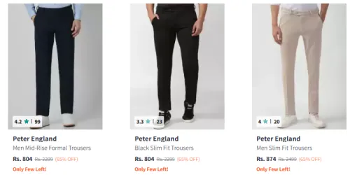 Image of PETER ENGLAND Men Trouser Minimum 60% Discount