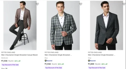 Image of PETER ENGLAND Men's Blazer at minimum 69% Discount